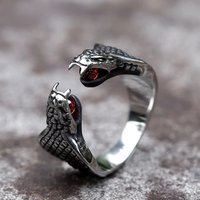 2022 NEW Men's 316L stainless-steel rings retro Two headed snake RING for teens gothic punk biker Jewelry Gift free shipping