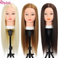 Mannequin Head with 80% Real Human Hair 26''-28"Cosmetology Mannequin Doll Head For Hairdresser Practice Braiding Head