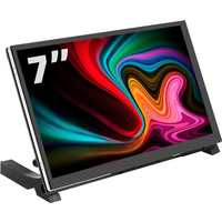 7 Inch Portable Display IPS LCD Capacitive Touch Screen 1024x600 Monitor Optional Speakers for Raspberry Pi Laptop PC