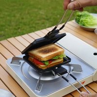 Outdoor Portable Folding Sandwich Baking Tray, Camping Multifunctional Non Stick Frying Pan, Picnic Bread Grill