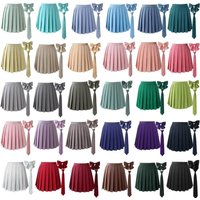 Women Summer solid color Pleated Skirt With Necktie Bowtie Korean Jk Skirt Uniform Japanese School Preppy A Line Mini Skirts