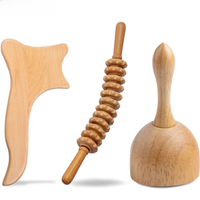 Wood Therapy Massage Tools,Maderoterapia kit,Wooden Lymphatic Drainage Tools,Wooden Handheld Massage Cup,Therapy Massage Roller