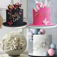 New Acrylic Kids Happy Birthday Cake Toppers Gold Boy or Girl Birthday Party Cake Topper for Baby Shower Gift Dessert Decoration