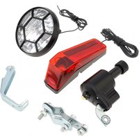 AliExpress NONE 6V 3W Black Bike Bicycle Dynamo Lights LED Self-powered Front Light Headlight and Rear Light LED Lamp Set Safety for Bicycle