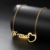 Custom Necklace 2 Name Personalized Pendant Nameplate Valentines Day Gift For Women Men Couple Chain Stainless Steel Jewelry