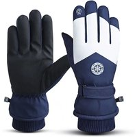 AliExpress NONE Winter Snowboard Ski Gloves PU Leather Non-slip Touch Screen Waterproof Motorcycle Cycling Fleece Warm Riding Gloves