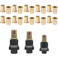Hand Rivet Nut Gun Head Nuts Riveter Tool M3 M4 M5 M6 M8 M10 M12 For Rivet Nut Gun Riveting Riveter Tool with 20 pcs Steel nuts
