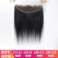 Brazilian 180 Density Straight Lace Frontal Human Hair For Women 13x4 Transparent Lace Frontal Pre Plucked 4x4 Lace Closure