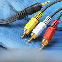 3.5mm Jack To 3 RCA Male Audio Video AV Cable AUX Stereo Cord 3RCA Standard Converter Wire for Speaker TV Box CD DVD Player