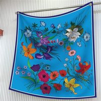 90*90cm Luxury Brand Silk Square Scarf Hijab Women Bandana Soft Scarves Neckerchief Ladies Hair Shawl Wrap HeadbandNew Plants