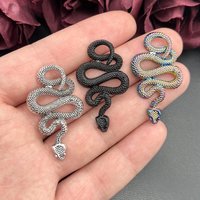 5Pcs 43*25mm 3 Colors Snake Charms Pendant Designer Charms Fit Jewelry Making DIY Jewelry Findings