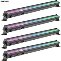 Gwong 4Pcs 168W 336PCS 5050 SMD RGB 24PCS LEDs Wall Washer Light Stage Effect Lighting DMX512 Sound Mode for Pub Concert Party