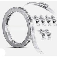 9.8ft Adjustable Large Hose Clamps Worm Gear Stainless Steel Clamp+6 Fasteners Automobiles Accessories Clamp And Fasteners