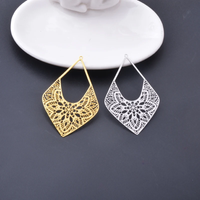 6pcs Golden geometry Charms Filigree Jewelry Earrings Pendant