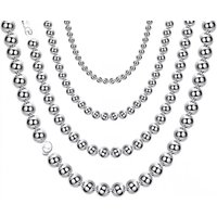 Andara 925 Sterling Silver 4MM/6MM/8MM/10MM Smooth Beads Ball Chain Necklace For Women Men Fashion Jewelry