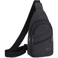 Xierya Men Canvas Crossbody Bag Wear-Resistant Outdoor Fashion Sports Bags for Men Black Male Casual Shoulder Bag Travel Satchel