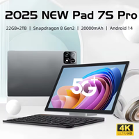 2025 NEW Original Pad 7S Pro Tablet 11inch Snapdragon8gen2 HD 4K Android 14 22GB+2TB 20000mAh 5G Dual SIM WiFi GPS Tablettle PC