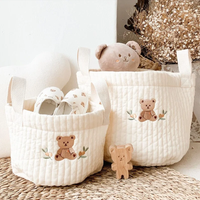 INS Baby Bags Cute Bear Embroidery Diaper Bag Caddy Nappy Cart Storage Mummy Maternity Bag for Newborn Diapers Toys Organizers