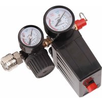 Air Compressor Valve Pressure Control Switch Air Compressor Pressure Switch 1/4in 4 Holes Controller Regulator Valve 90‑120PSI