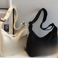 Casual Large Capacity Crossbody Tote Bag - Adjustable Strap, Zipper Closure, Foldable, Polyester Lining