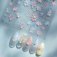 Summer Beach Shell Starfish Pearl Whale Conch Coral Bow Dolphin Goldfish Carp Jellyfish Sea Wave Bubble Nail Art Stickers Decals