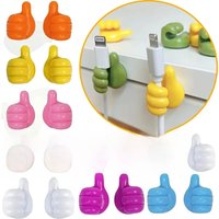 10Pcs Self Adhesive Thumb Hook Multifunction Adhesive Cable Clip Holder Creative Silicone Thumb Wall Hooks for Home Office