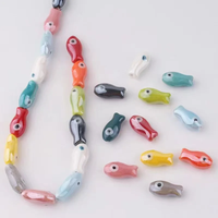 New 10Pcs Retro Small Fish Beads Charms Ceramic Spacer Loose Beads For Jewelry Making DIY Bracelet Accessories