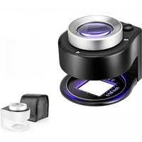 USB rechargeable Magnifier Glass 60x magnifying glass Optical Glass Lens Loupe with 6 LED UV lights for Stamps Jewelry 395nm