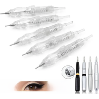AliExpress BMX 10pcs Disposable Eyebrow Tattoo Needles With Metal tips 1RL 0.16 Sterilized Microblading Permanent Makeup Cartridge Needles