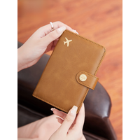 Minimalist and fashionable RFID passport clip multifunctional PU leather wallet case ID card credit card holder travel accessory