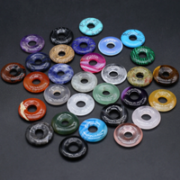 2pcs 18mm Large Hole Round Natural Stone Crystal Loose Beads Agate Quartz Beads for Jewelry Making DIY Necklace Earring Bracelet