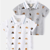 Boy Polo Shirts for Kids Toddler Age 0 to 1 2 3 4 5 6 7 Years 100% Cotton School Shirt Short Sleeves Car Casual Children Clothes