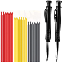 Carpenter Pencils 2.8mm Refills Long Nosed Deep Hole Tip Welding Mechanical Marker Built in Sharpener for Woodworking Drafting