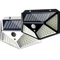 100 LED Solar Motion Sensor Light 3 Modes 270° Wide Angle Solar Powered Outdoor Wall Lamp for Garden Patio Pathway Lighting