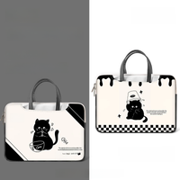 DIY PU Laptop Bag Cute Cat Laptop Sleeve Handle Bag13 14 15 17 inch Shockproof Case Laptop Backpack Messenger Bag Carrying Case