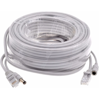 5M/10M/15M/20M/30M Optional Gray CAT5/CAT-5e Ethernet Cable RJ45 + DC Power CCTV Network Lan Cable For System IP Cameras