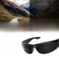 MAXJULI Super Dark Sunglasses for Men Black Wrap Around Sunglasses forUV400 Protection W8005