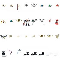 A089 Anime Cartoon TV Ninja Toy Elemental Powers Robot General Killow Morro Forbidden Five in Black Building Blocks Kids Gifts