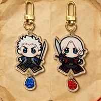 Devil May Cry Dante Vergil Acrylic Keychain Cute Chibi Figure Bag Pendant with Charm, Game DMC 5 Cosplay Accessories for Fans