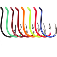 Ellllv #10 - 10/0 Luminous Octopus Beak High Carbon Steel UV Fluo Offset Fishhook Saltwater Fishing Bait Hook Black Green Orange