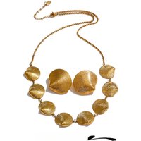 Yhpup Shell Gold Color Waterproof Plated Stainless Steel Earrings Necklace Jewelry Statement Trendy Fashion Holiday Accessories