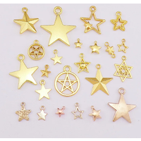 20pcs Gold Color Metal Small Star Charms Pendant Zinc Alloy DIY Jewelry Making Accessories for Bracelet Necklace