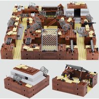 MOC WW2 Military Battlefield Brick War Street View Building Blocks Toy Weapons Blockhouse Set Compatible Figure Bricks Toys