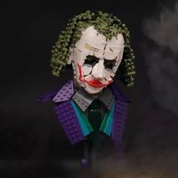Movie Series Joker Half Bust Building Blocks MOC-42009 Heath Ledger Character Exhibition Assembly Model Puzzle Toy Birthday Gift