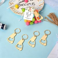 1 set Footprint Keychain Bottle Opener Baby Shower Return Favors For Guests Baby Foot Bottle Opener Gift Baby Shower Party Favor