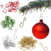 50pcs Christmas Ornament Metal S-Shaped Hooks Holders Christmas Tree Ball Pendant Hanging Decoration for Home Navidad New Year