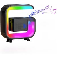 Multifunctional Atmosphere RGB Desk Clock Nightlight Wireless Charger Bluetooth Speakers for iPhone Samung Xiaomi Fast Charging