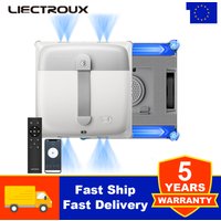 Fensterputzroboter Liectroux G9, 2 Vibrierende Bionikarme, 8-fache Wasserpumpen-Sprühfunktion, 10KPa Saugleistung, Brushless-Motor, Rahmenlos, 8 Mikroschalter, App- & Fernbedienung, Sprachansagen