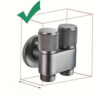 1pc Toilet Companion Corner Valve, Toilet Irrigator One In Two Out Corner Valve, Double Open Faucet, Anti-slip Handwheel, Toilet