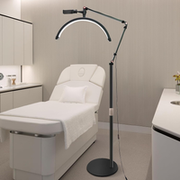 Lampa LED do rzęs DWiusty 20W w kształcie półksiężyca, temperatura barwowa 3000K-6000K, podłogowa lampa LED pierścieniowa do zabiegów kosmetycznych, p